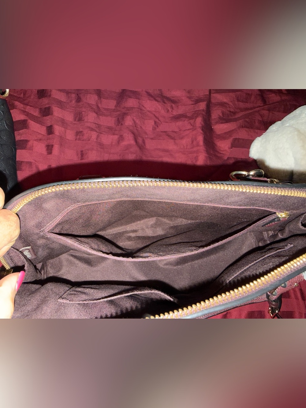 Coach Mini Sierra Burgundy Dome Satchel with Removable Strap - Picture 4 of 9